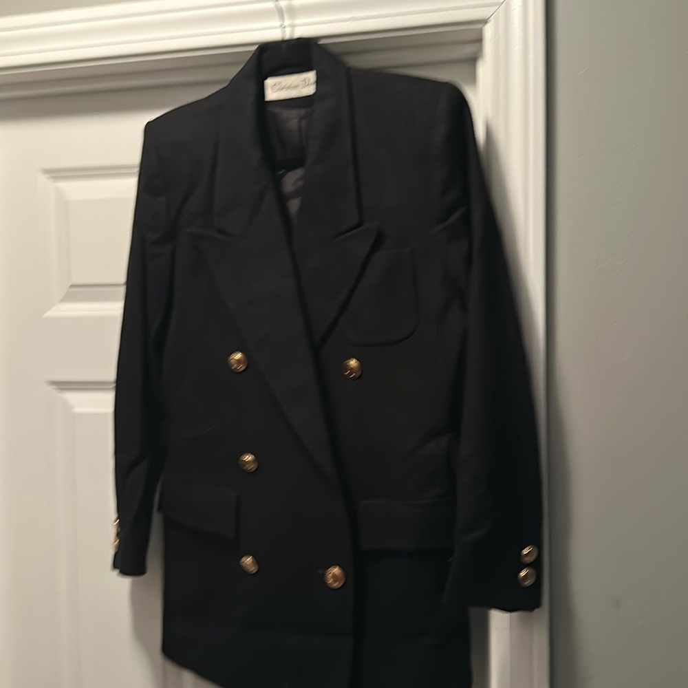 Ladies Size 6 Christian Dior double breasted wool silk lined business blazer